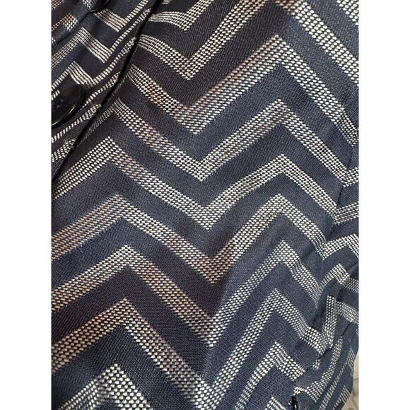 ARMANI COLLEZIONI blue white chevron button jacket blazer size 6 Italy - Picture 3 of 7